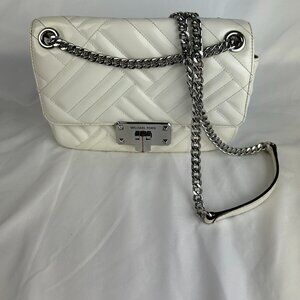 Michael Kors Peyton Medium Flap Shoulder White Bag Crossbody